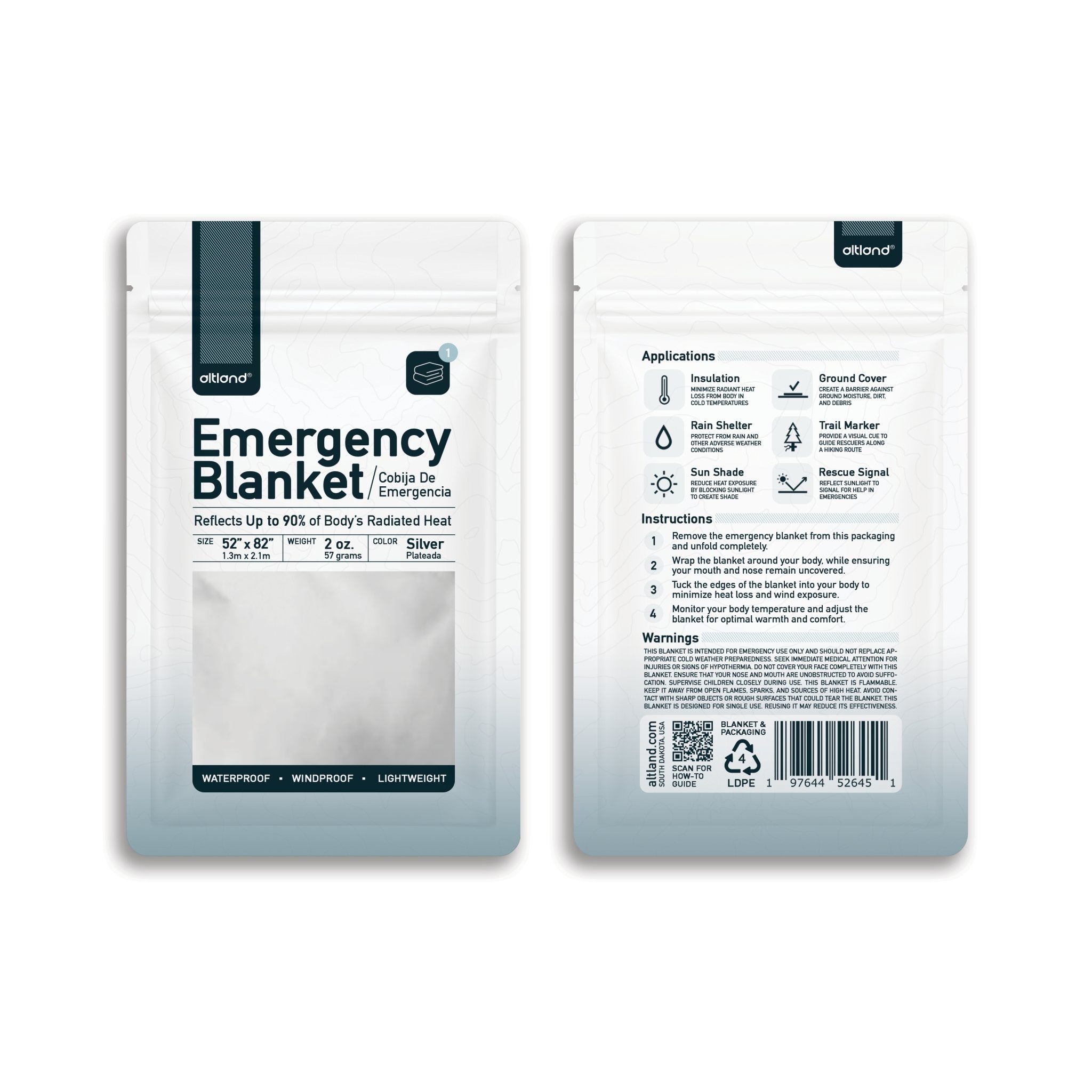 50 Pack of Emergency Blankets - Altland