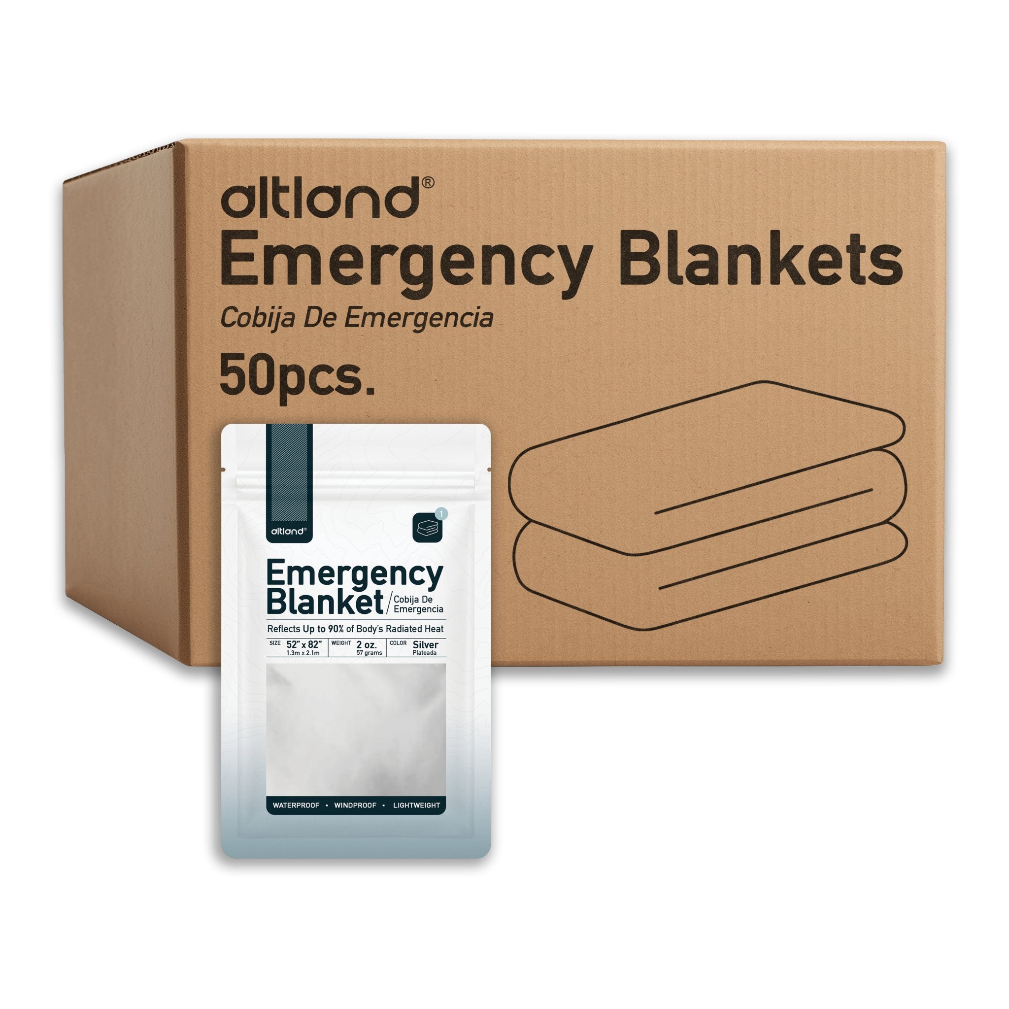 Global 50-Pack Emergency Mylar Blankets – 84"x52" – Survival Thermal Insulating